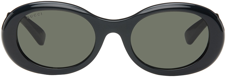 Photo: Gucci Black Oval Sunglasses