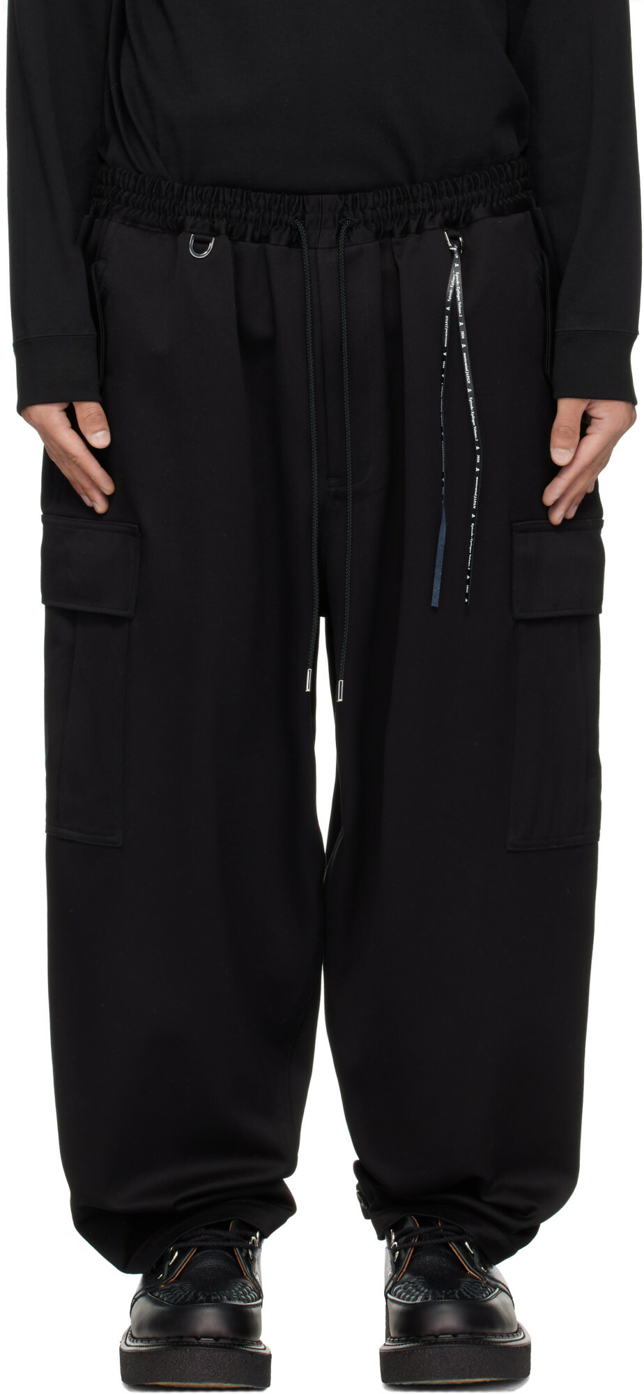 mastermind JAPAN Black Wide Cargo Pants