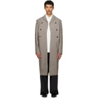 Jil Sander Gray Double-Breasted Coat
