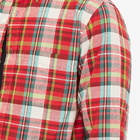 Beams Plus Men's Button Down Inian Madras Shirt in Red