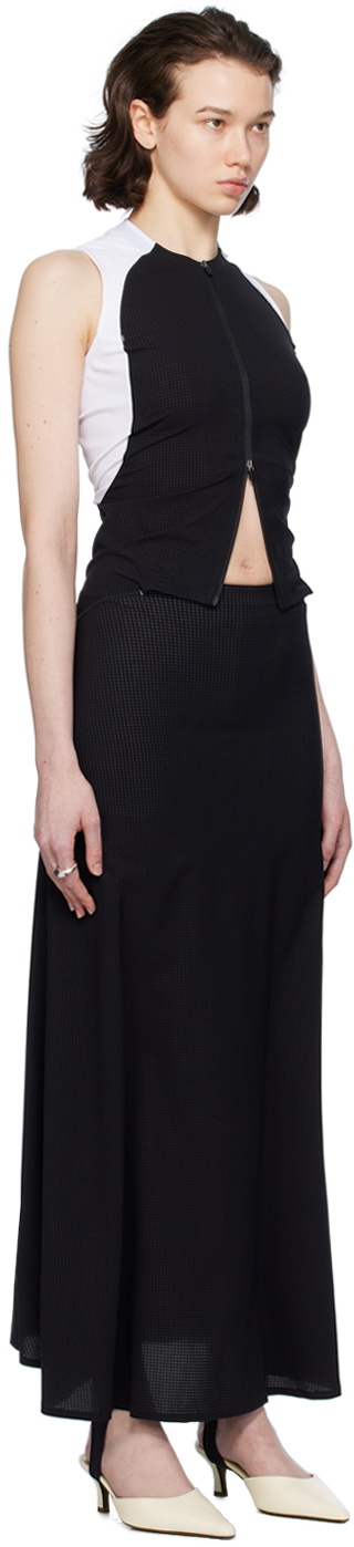 JOHANNA PARV Black & White Crewneck Maxi Dress