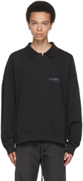 Essentials Black Logo Long Sleeve Polo