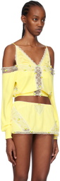Pushbutton Yellow Mini Flower Cardigan