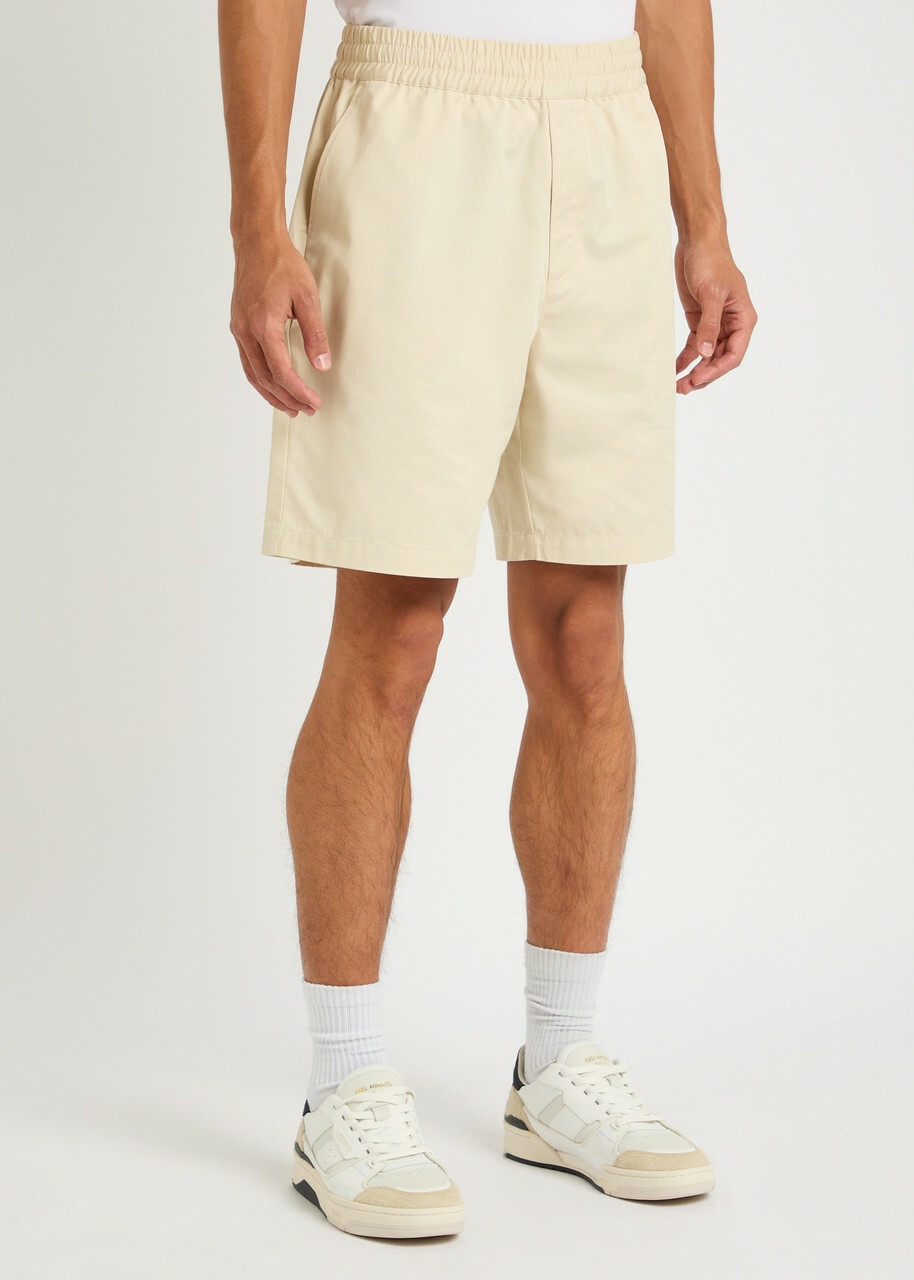 Axel Arigato Embroidered Cotton-poplin Shorts Beige