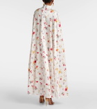 Rodarte Floral caped silk maxi dress