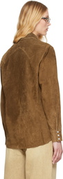 Carter Young Brown Western Suede Shirt
