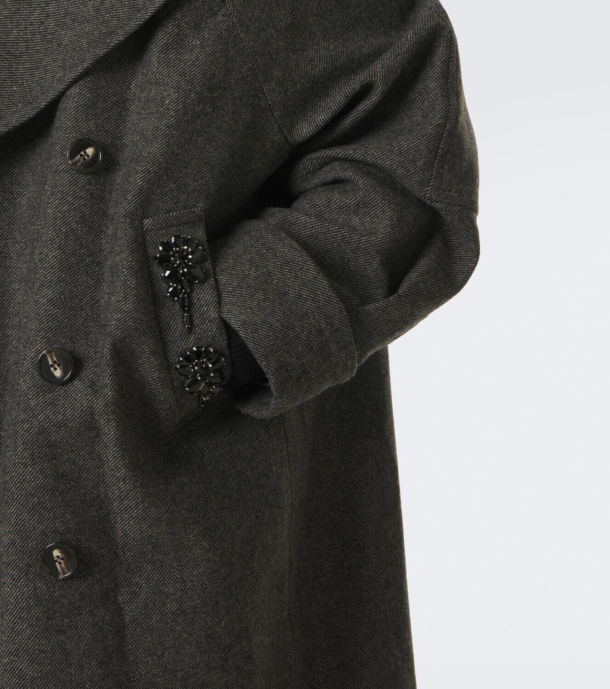 Simone Rocha Embellished oversized wool-blend coat