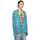 Amiri Blue Ombre Star Patchwork Cardigan