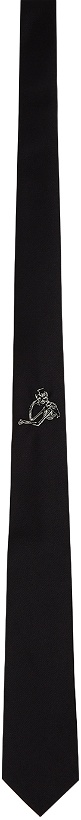Photo: Alexander McQueen Black Mini Skeleton Tie
