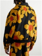 The Elder Statesman - Senna Oversized Floral-Print Wool and Cashmere-Blend Bomber Jacket - Yellow