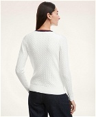 Brooks Brothers Women's Supima Cotton Tennis Cardigan Sweater | White