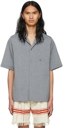 Maison Margiela Navy Cotton Short Sleeve Shirt