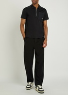 Moose Knuckles Dalon Panelled Piqué Cotton Polo Shirt Black