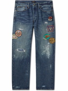 Polo Ralph Lauren - Straight-Leg Appliquéd Distressed Jeans - Blue