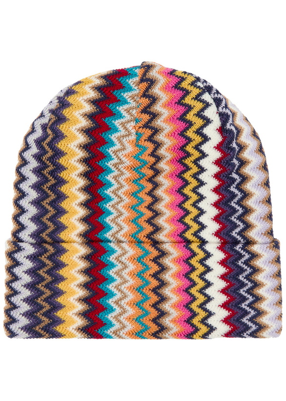 Photo: Missoni Zigzag-intarsia Wool Beanie - Multicoloured - One Size
