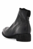 GUIDI unisex leather boots in black horse and calfskin with metal zip Black