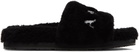 AMIRI Black Lux Shearling Slippers