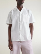 Canali - Camp-Collar Cotton and Linen-Blend Shirt - Neutrals
