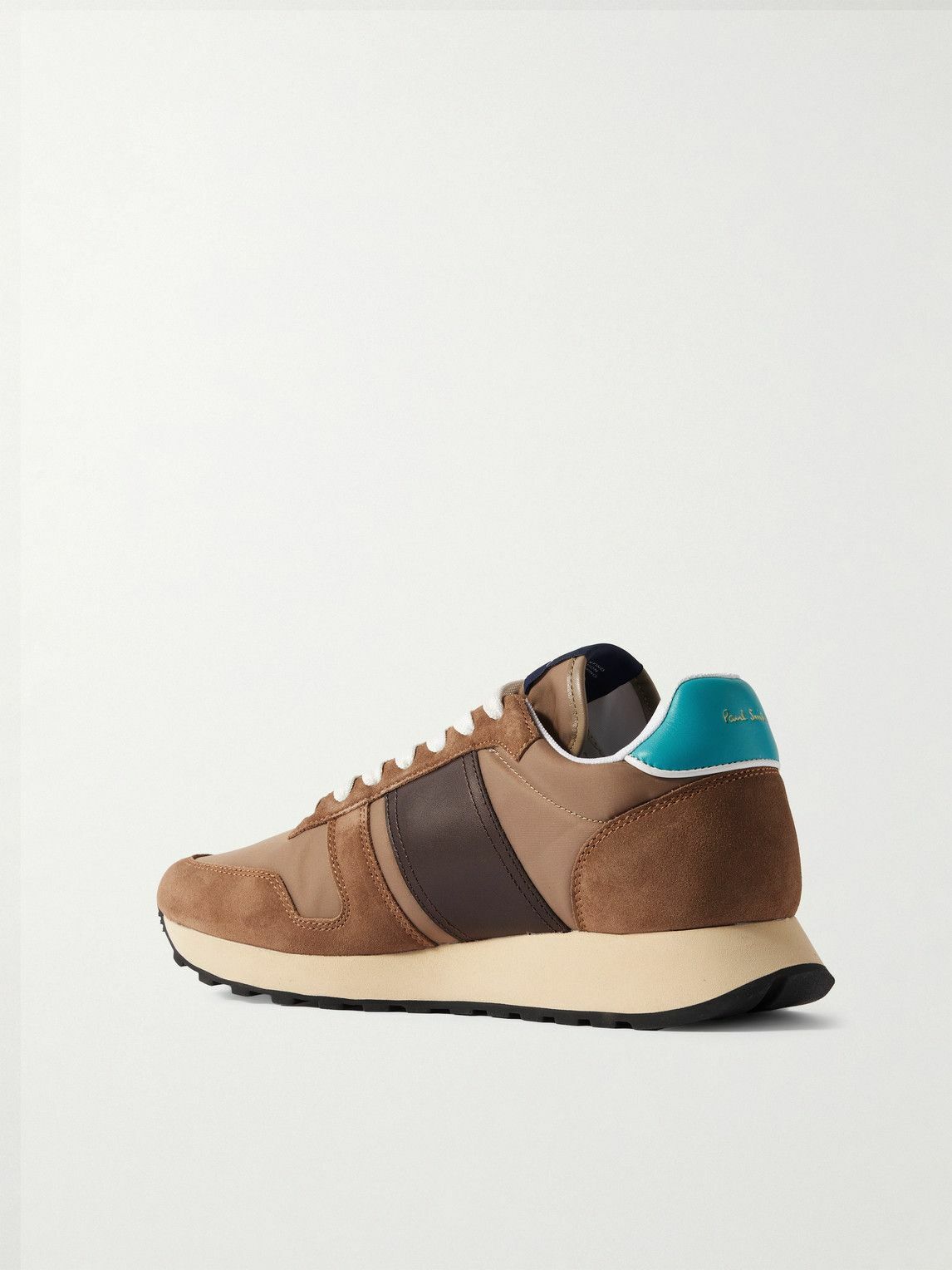 Paul Smith - Colour-Block Suede and Leather-Trimmed Shell Sneakers - Brown
