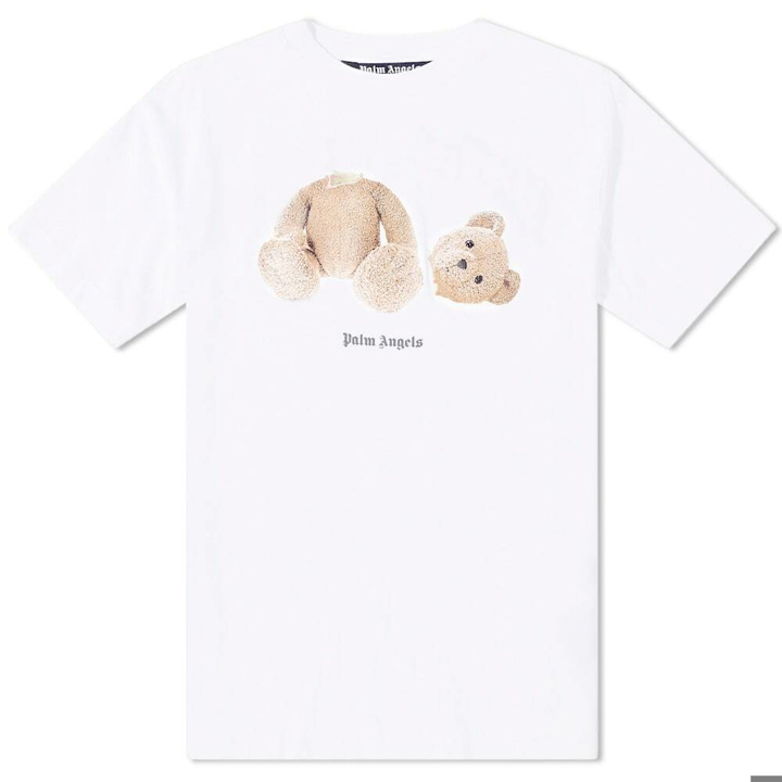 Photo: Palm Angels Men's Kill The Bear T-Shirt in White/Brown