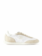 CELINE - Racer Logo-Embroidered Suede, Leather and Shell Sneakers - White