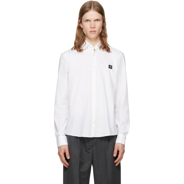 Photo: Hugo White Stretch-Cotton Canvas Slim-Fit Shirt