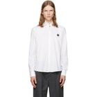 Hugo White Stretch-Cotton Canvas Slim-Fit Shirt