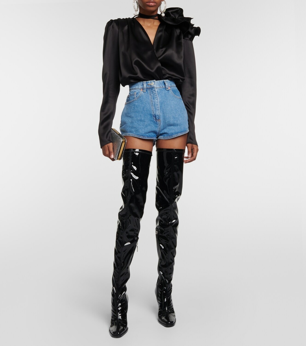【関税込み】Magda Butrym ブラック High Leg ミディアムドレス 関税込み】Magda Butrym ブラック High Leg ミディアムドレス