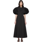 Edit Black Balloon Sleeve Long Dress