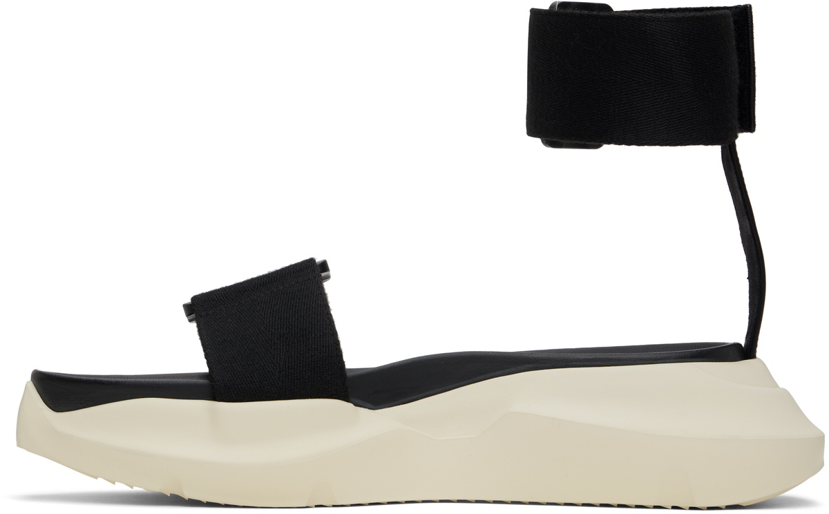 Rick Owens Black Hollywood Strap Spartan Geth Slide Sandals
