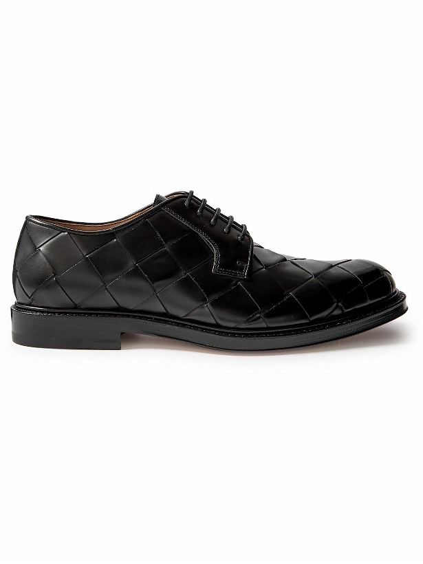 Photo: Bottega Veneta - Intrecciato Leather Derby Shoes - Black