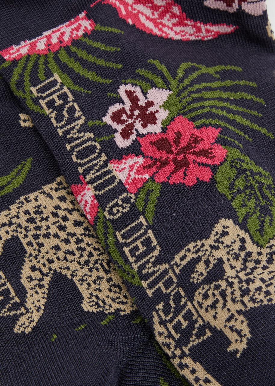 Desmond & Dempsey Soleia Cotton-blend Socks Navy