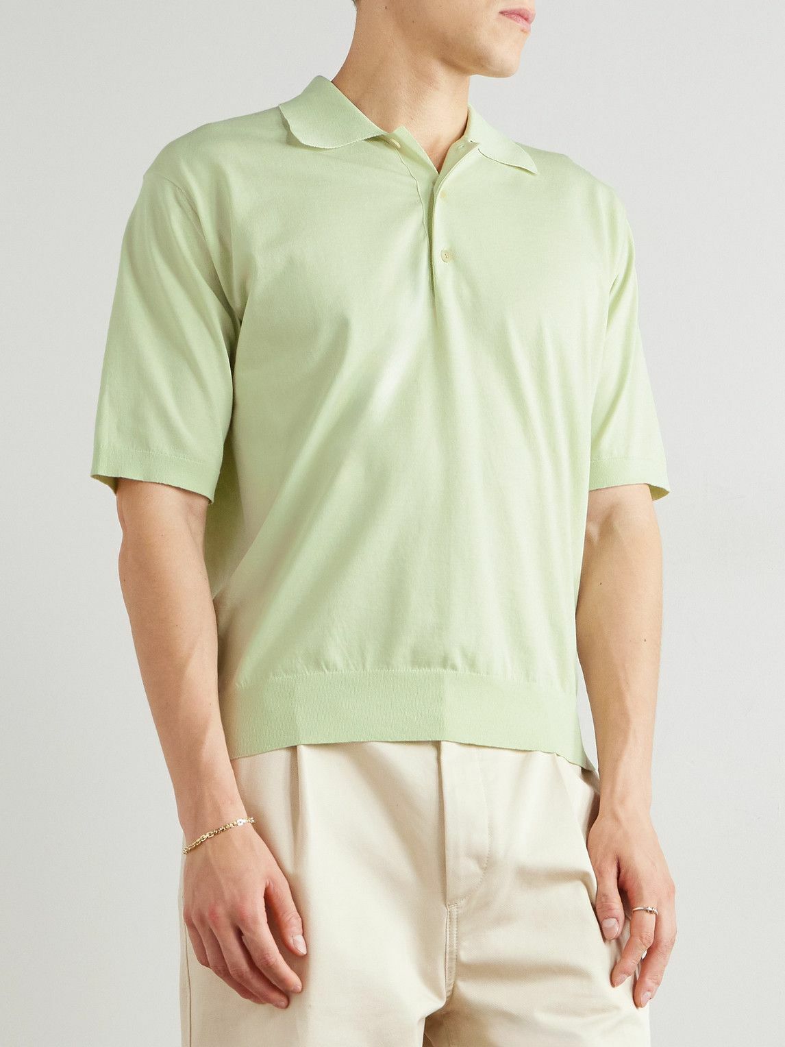 Auralee - Sea Island Cotton Polo Shirt - Green
