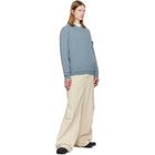 Stone Island Blue 6100034 Malfilé Fleece 'Old' Effect Sweatshirt