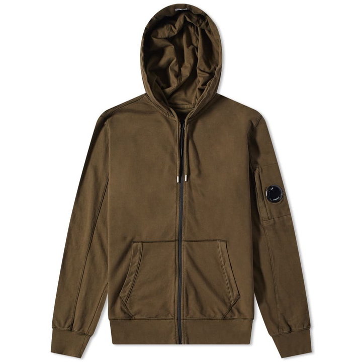 Photo: C.P. Company Men's Arm Lens Zip Hoody in Ivy Green