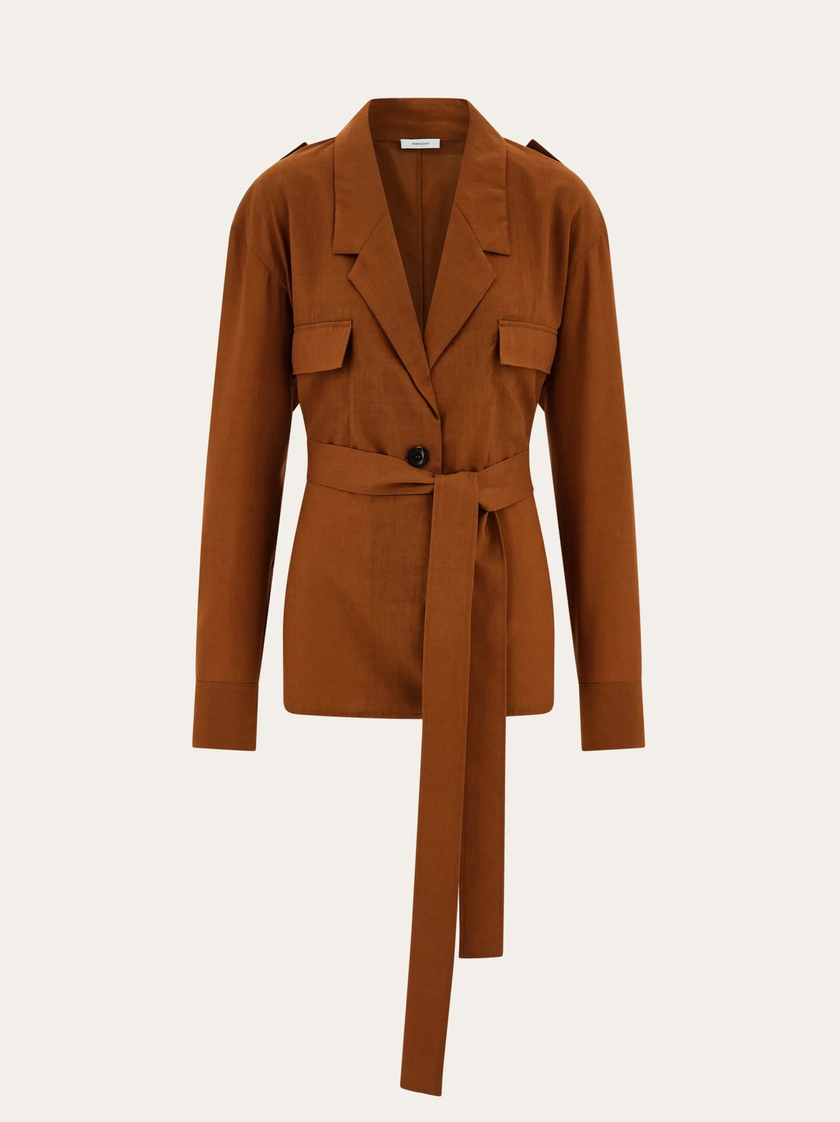 Ferragamo Womens Deconstructed blazer in Brown