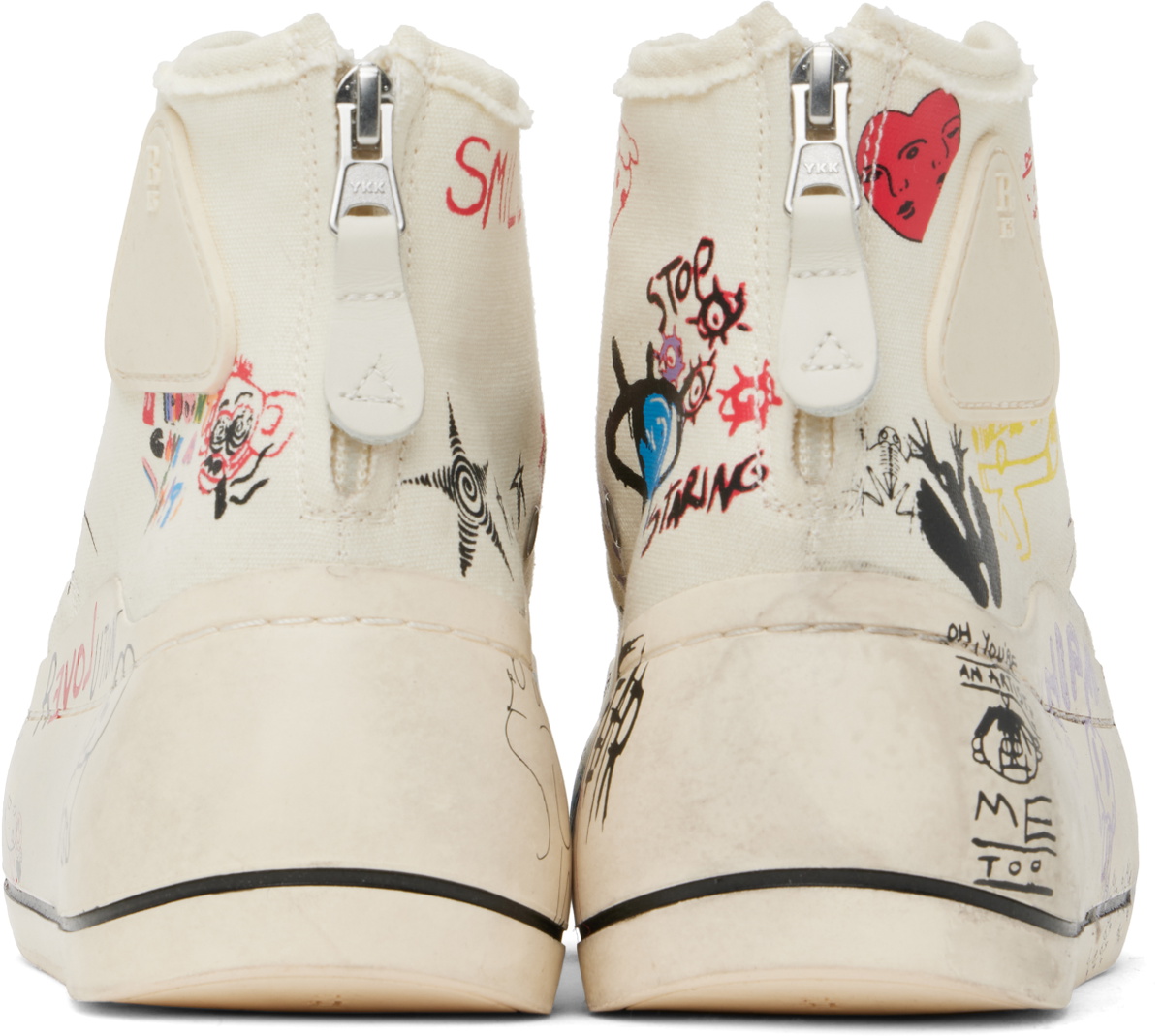 R13 Off-White Kurt High Top Sneakers