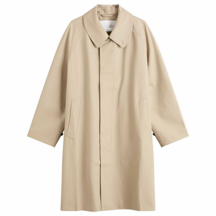Photo: Sage Nation Men's Westminster Raglan Sleeve Overcoat in Beige