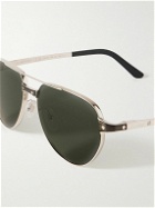 Cartier Eyewear - Aviator-Style Silver-Tone Sunglasses