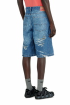 Diesel Shorts in devoré denim - Denim short pants - Unisex - Blue
