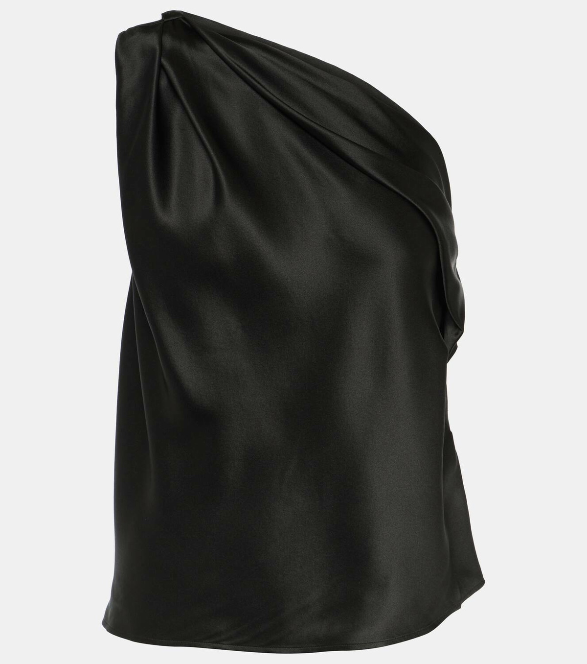 The Sei Draped one-shoulder silk satin top