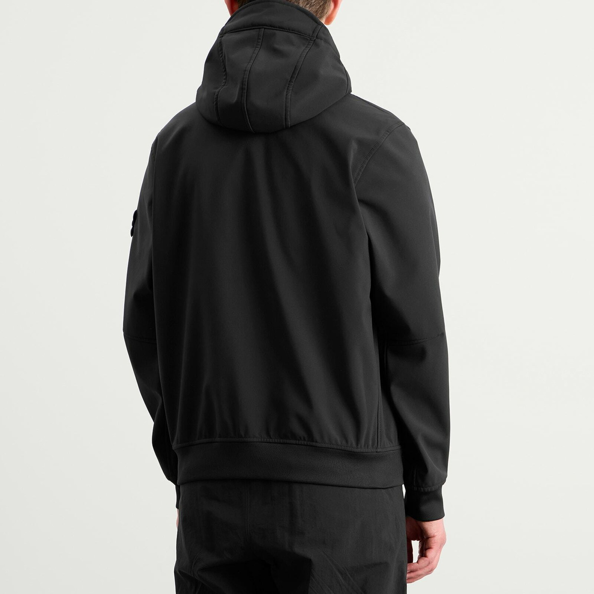 Stone Island Men's Soft Shell-R Hooded Jacket in Black