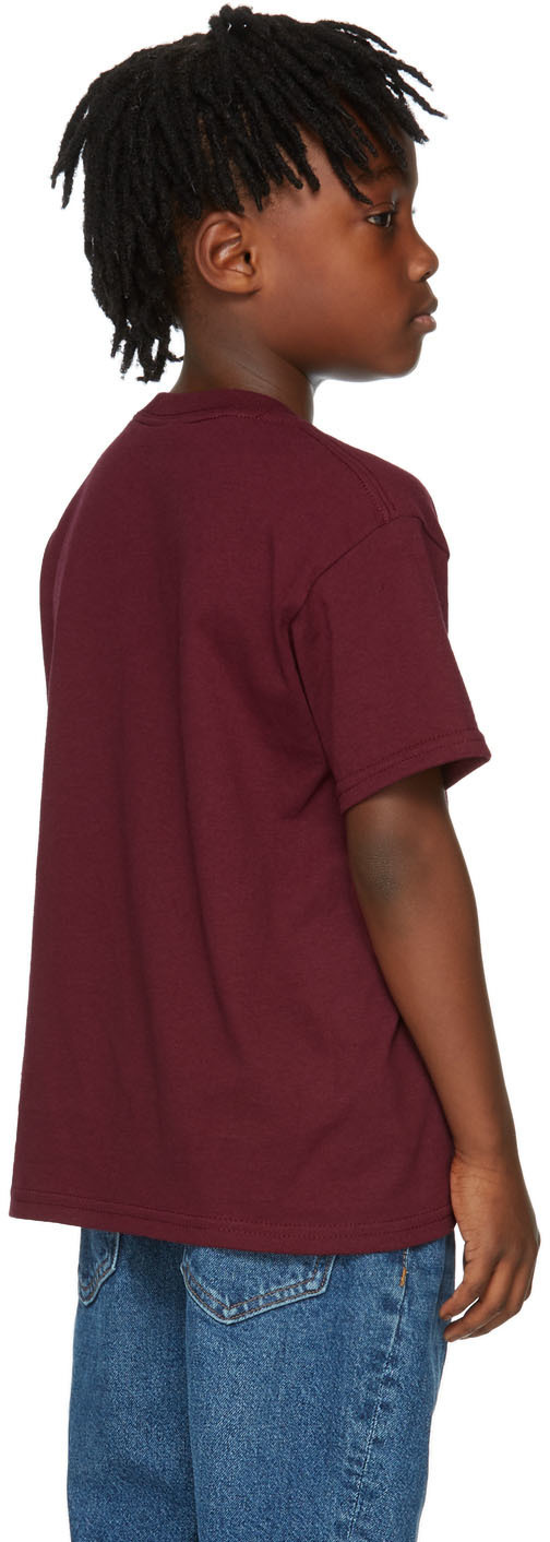 OOOF SSENSE Exclusive Kids Burgundy & Red Logo T-Shirt