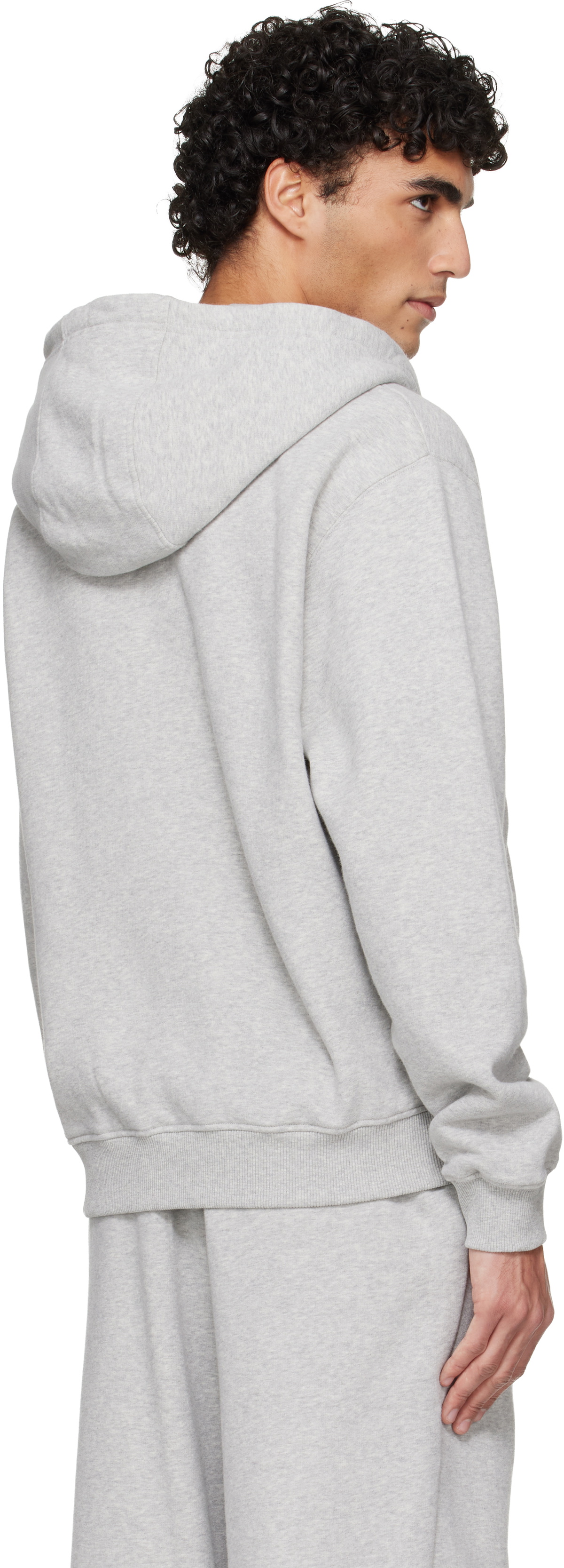 Casablanca Gray Cashmere Blend Zip‑Up Hoodie