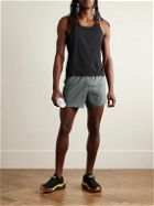 Nike Running - Stride Straight-Leg Mesh-Panelled Dri-FIT Ripstop Drawstring Shorts - Gray