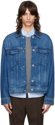 AMI Paris Blue Trucker Denim Jacket