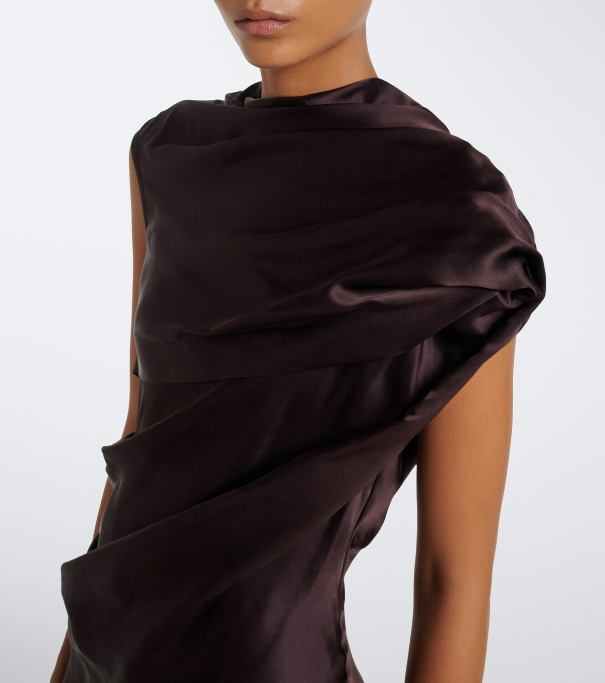 Tove Saige gathered satin gown