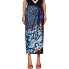 Dries Van Noten Multicolor Wrap Scarf Midi Skirt
