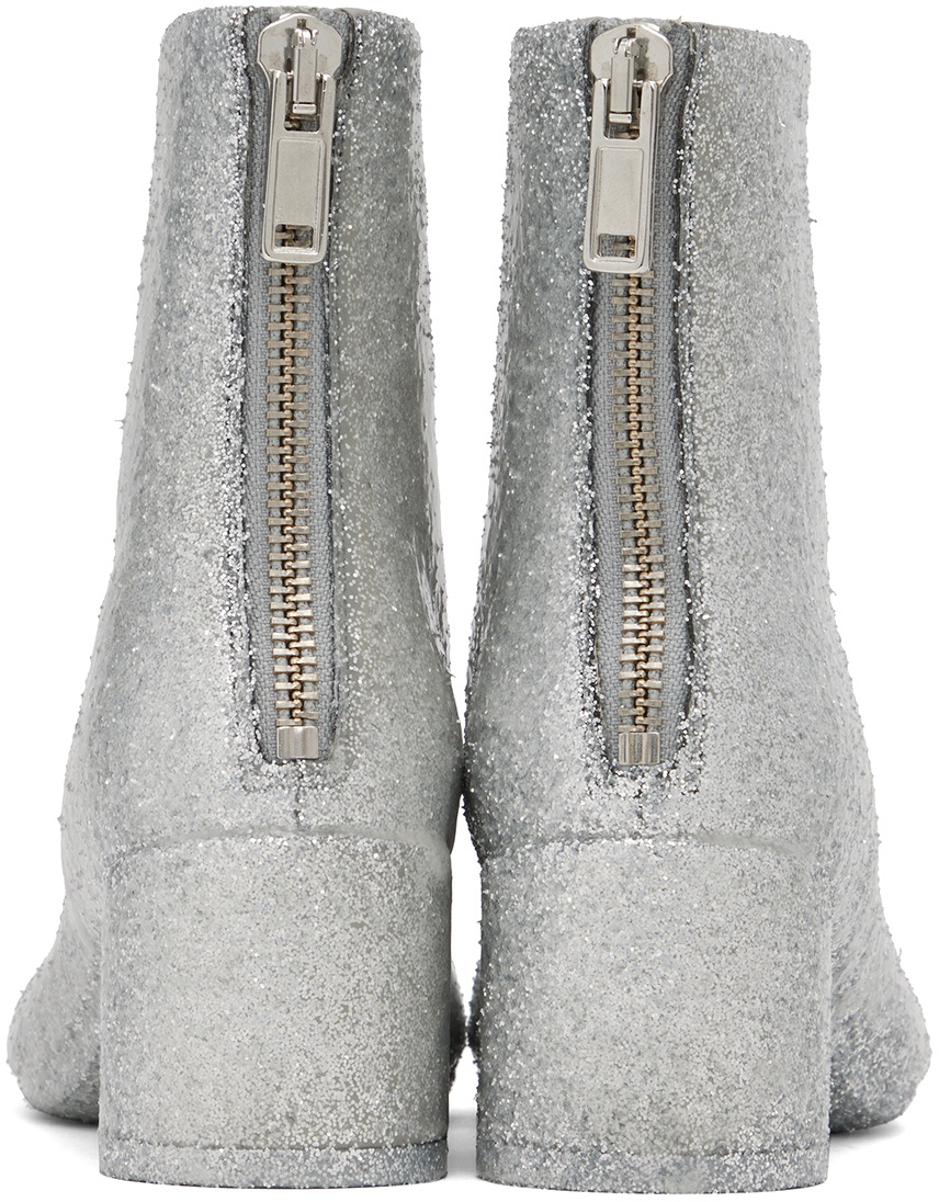 MM6 Maison Margiela Silver Glitter Boots MM6 Maison Margiela