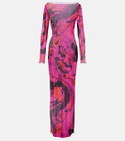Pucci Orchidee tulle maxi dress
